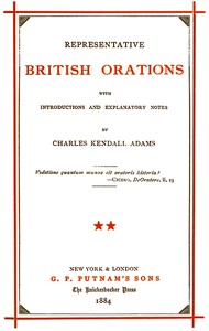 Representative British Orations Volume 2 (of 4)