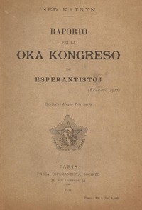 Raporto pri la oka kongreso de esperantistoj (Krakovo 1912)