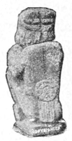 statue, back of sitting figure