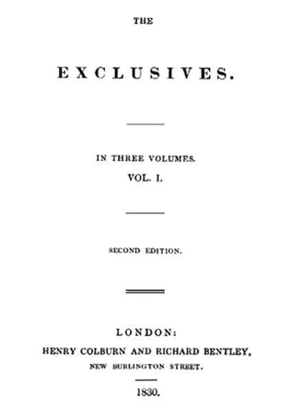 Title page for The Exclusives. Vol. I.