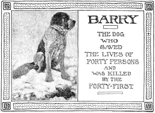 BARRY THE DOG WHO SAVED THE LIVES OF FORTY PERSONS AND WAS KILLED BY THE FORTY-FIRST