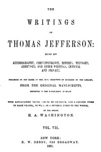 The Writings of Thomas Jefferson, Vol. 7 (of 9)