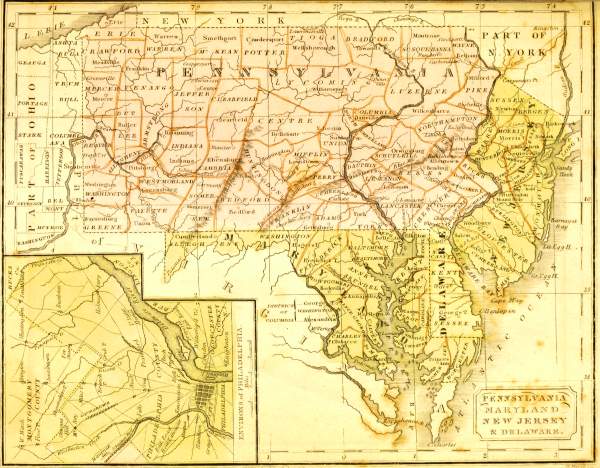 Map of Penn., Maryland, N. Jersey and Del.