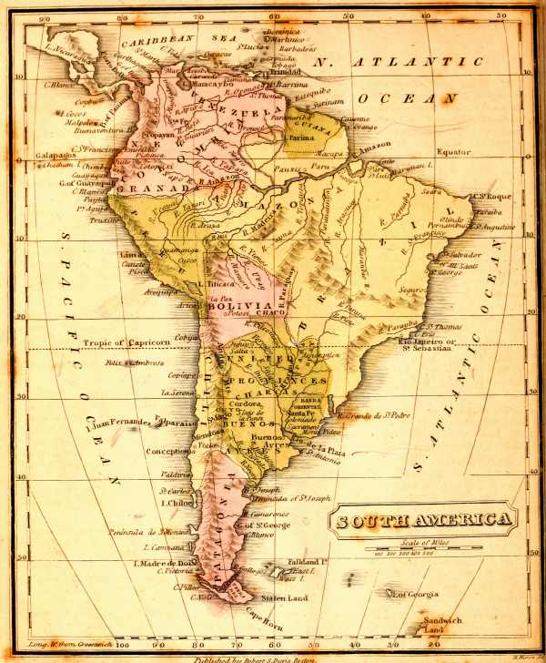 Map of South America.