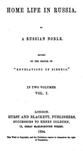 Home Life in Russia, Volumes 1 and 2