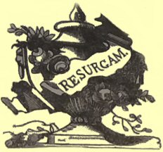 Graphic of a vase with Resurgam written on it