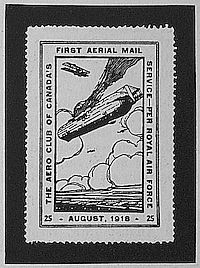 Postage Stamp of 'First Aerial Mail'