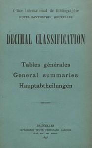 Decimal Classification. Tables générales