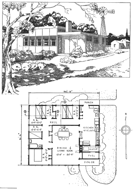 VIEW OF COMPLETED HOME AND FLOOR PLAN