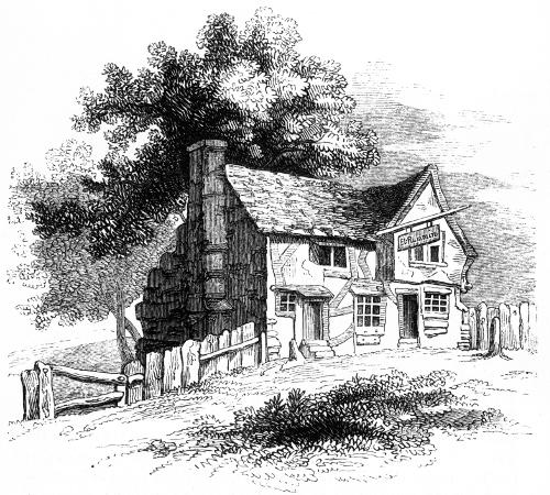 Etching of the ale-house kept by Elynour Rummynge