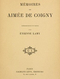 Mémoires de Aimée de Coigny