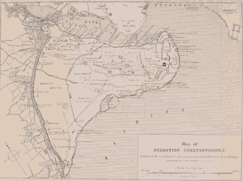 Map of Byzantine Constantinople.