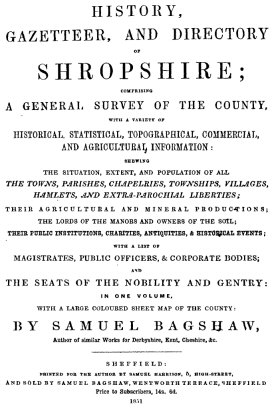 History, Gazetteer, and Directory of Shropshire [1851], by Samuel