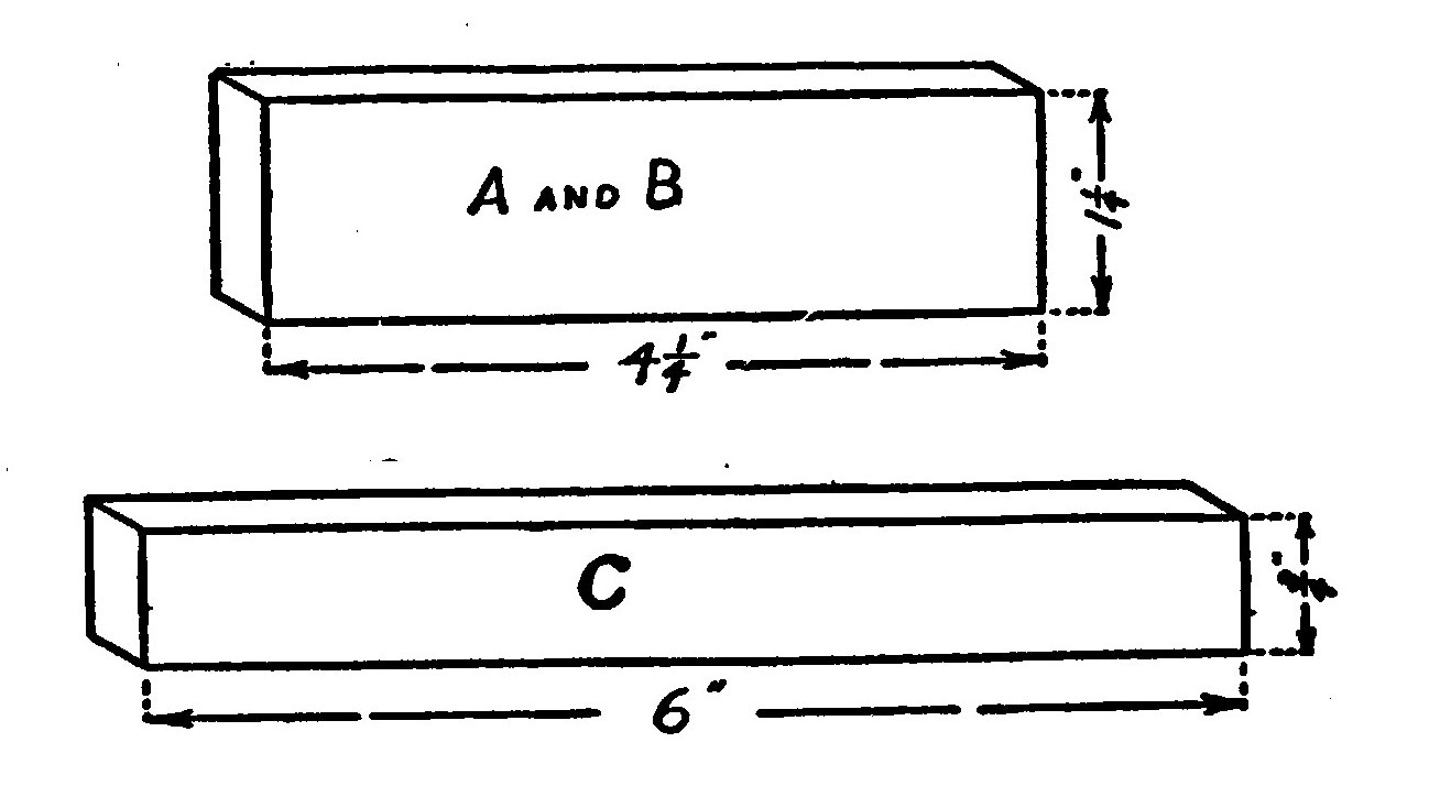 Fig. 187.—Wooden Strips for mounting the Transformer on the Base.