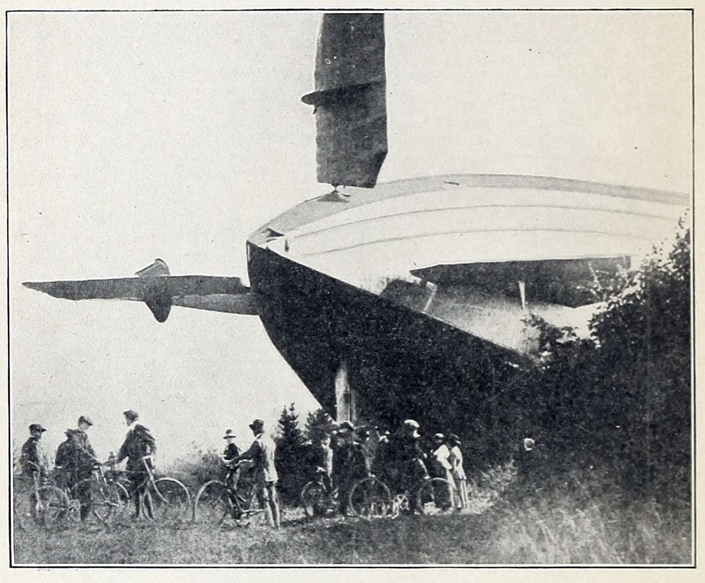 Fig. 23. Nose of Giant L-49 and Group of Sightseers
