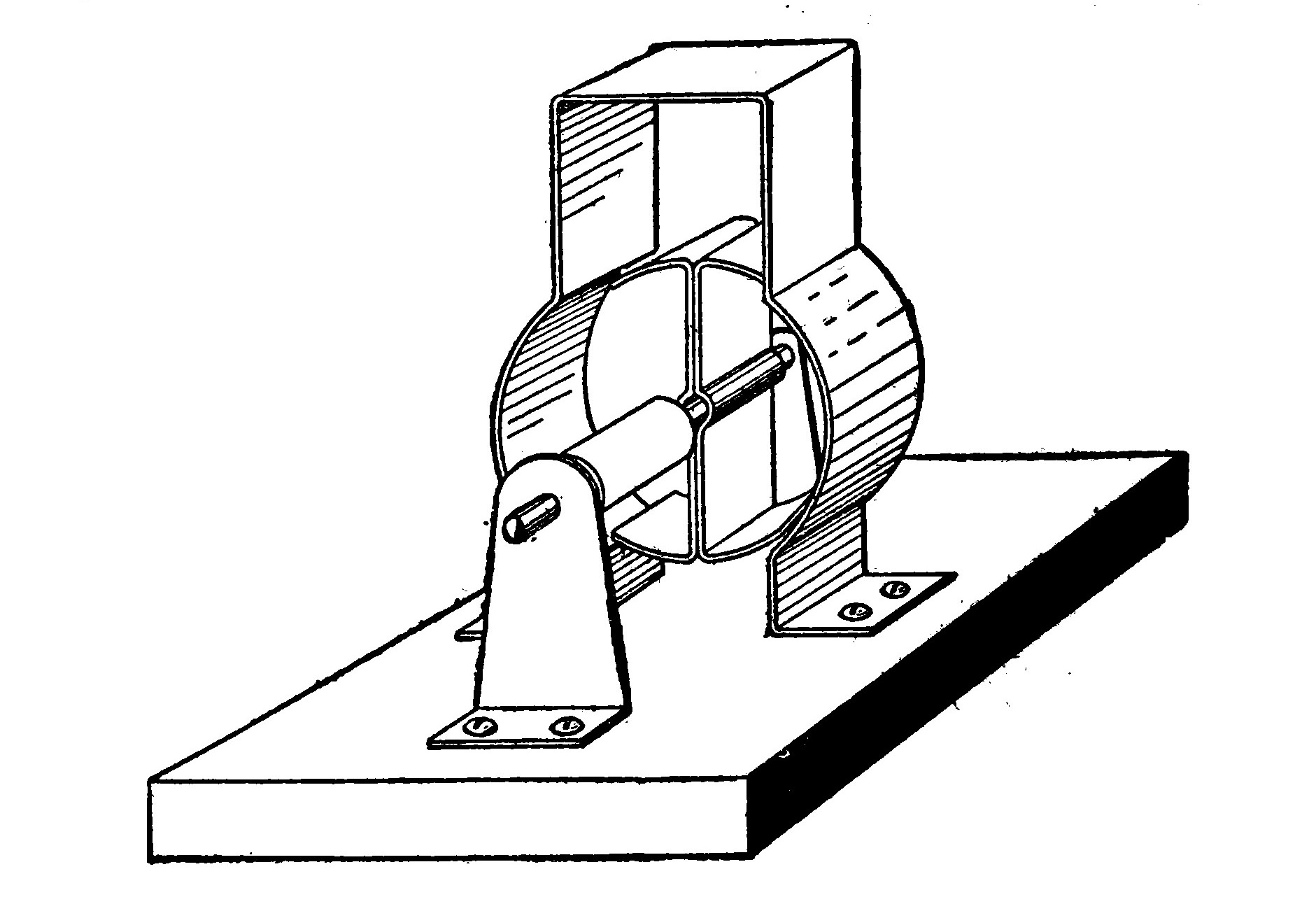FIG. 14.—Showing the Motor assembled on the Base so that all the parts may be lined up before winding.