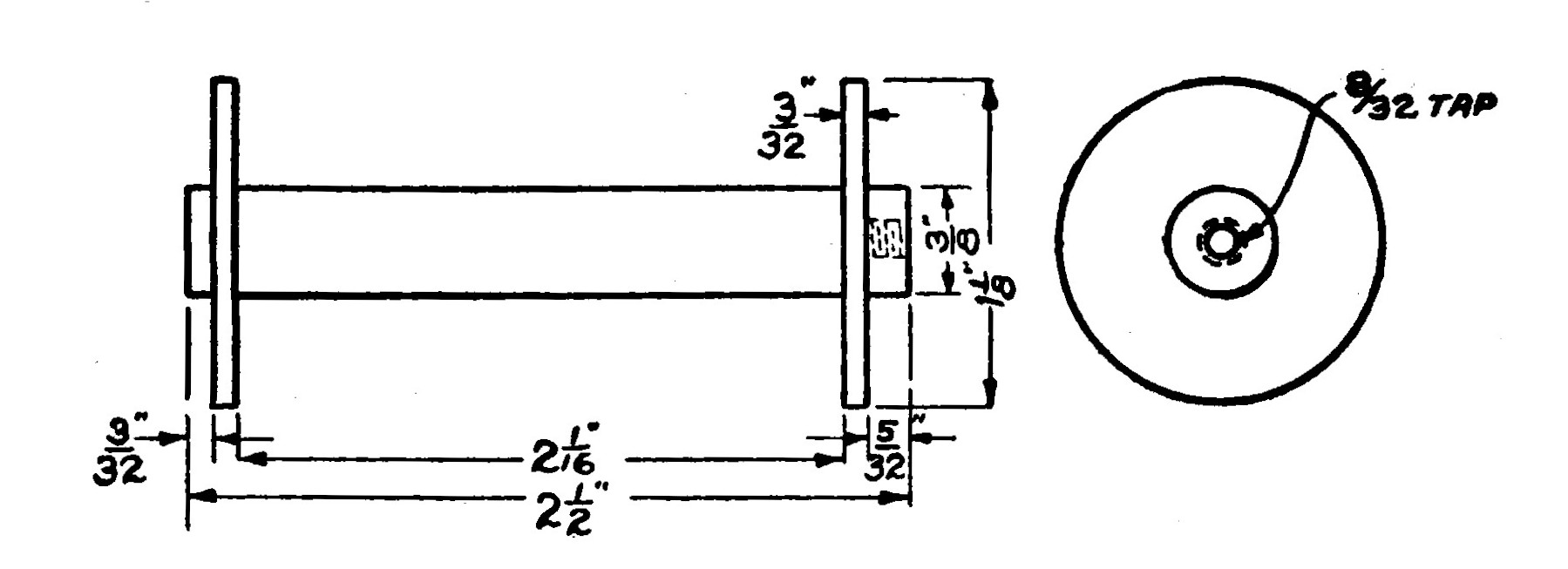 FIG. 52.—Details showing the size of the Magnet Bobbin.