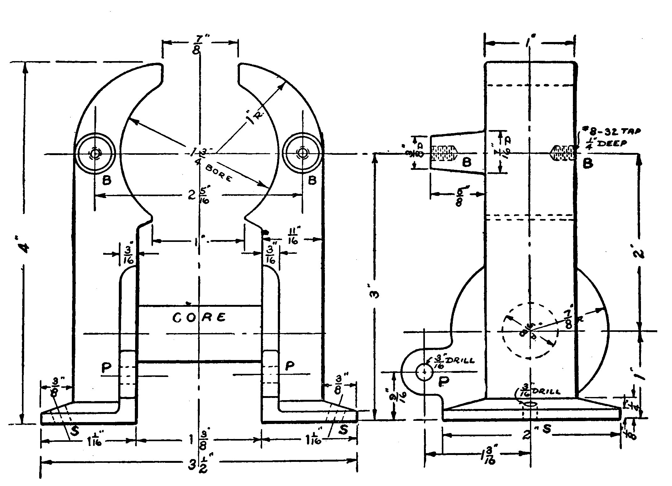FIG. 60.—Details of the Field Frame of the Vertical Motor.