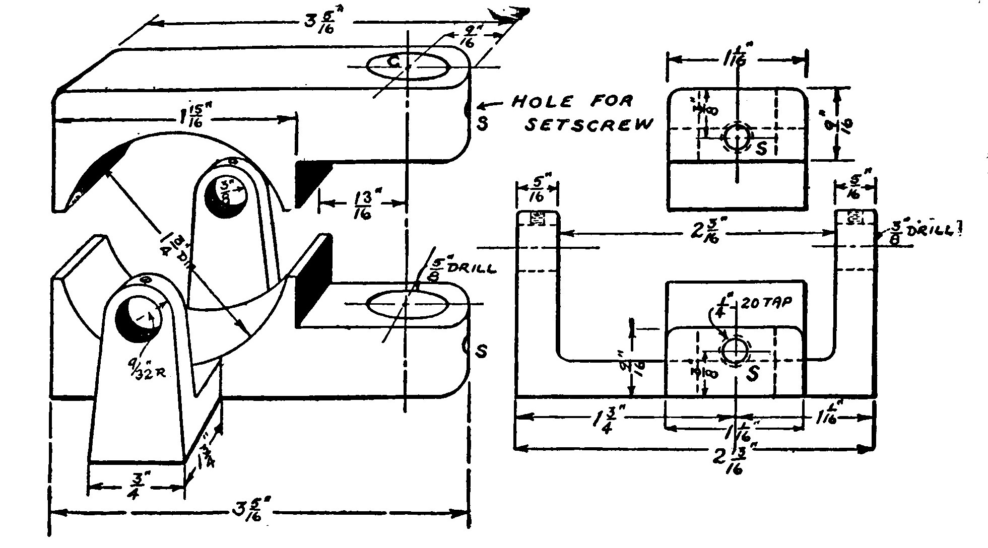 FIG. 68.—Details of the Field Frame for the Horizontal Power Motor.