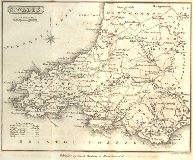 Map of South Wales, 1828