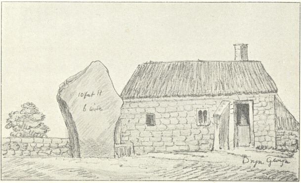 No. 3.  Druidical Stone standing near a Cottage called Bryn Gwyn