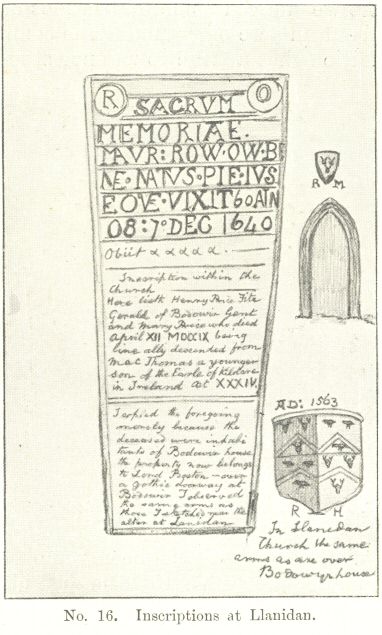 No. 16.  Inscriptions at Llanidan