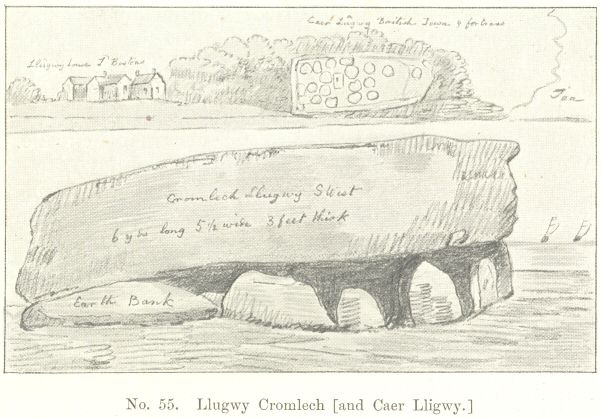 No. 55.  Llûgwy Cromlech [and Caer Lligwy.]