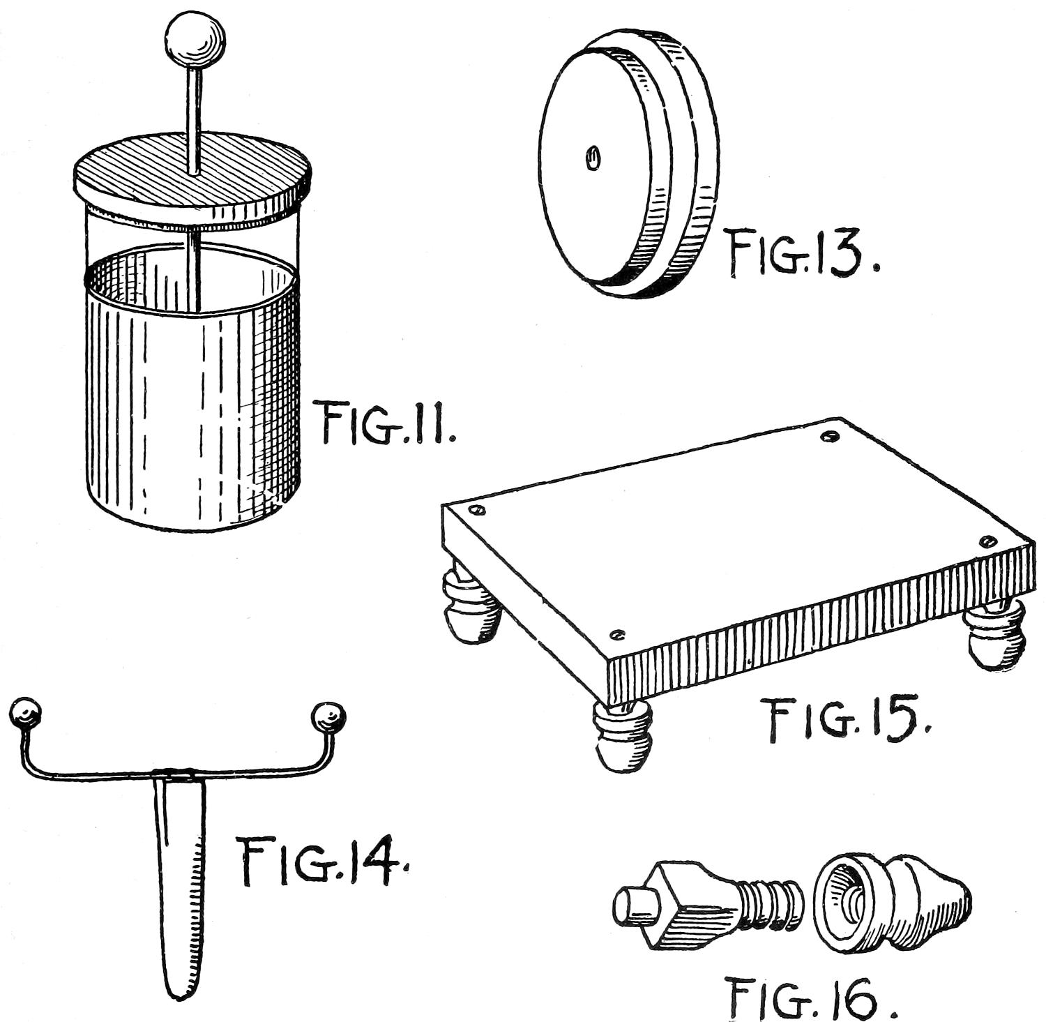 Leyden jar and glass stool