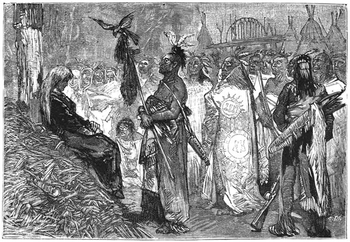 „Vreest gij den dood niet?” vroeg hij haar, bladz. 121.