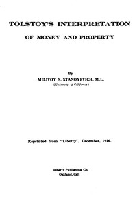 Tolstoy's interpretation of money and property书籍封面