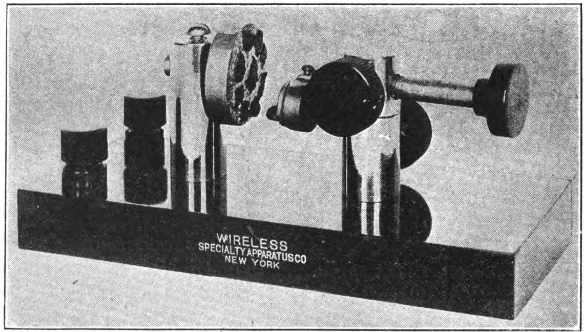 FIG. 67.—A new type of silicon detector in which a crystal of arsenic may be brought to bear against the surface of one of several silicon crystals.