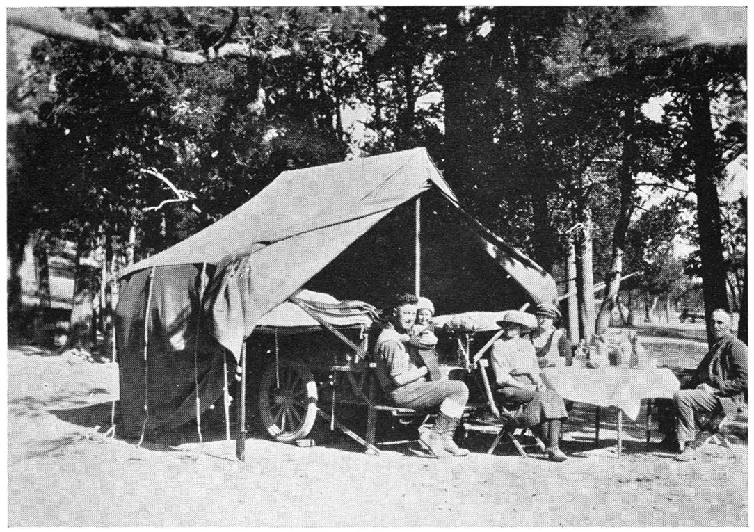 Scene in Mammoth Auto Camp, Yellowstone National Park