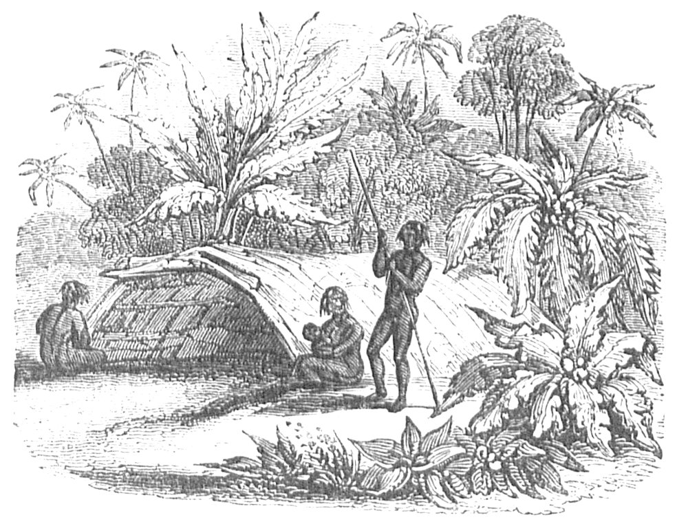 Some people near a hut