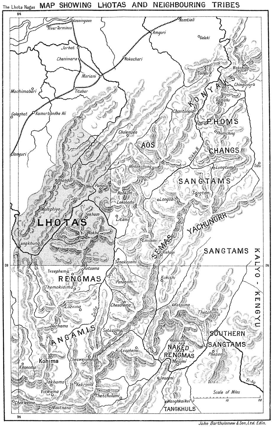 MAP SHOWING LHOTAS AND NEIGHBOURING TRIBES