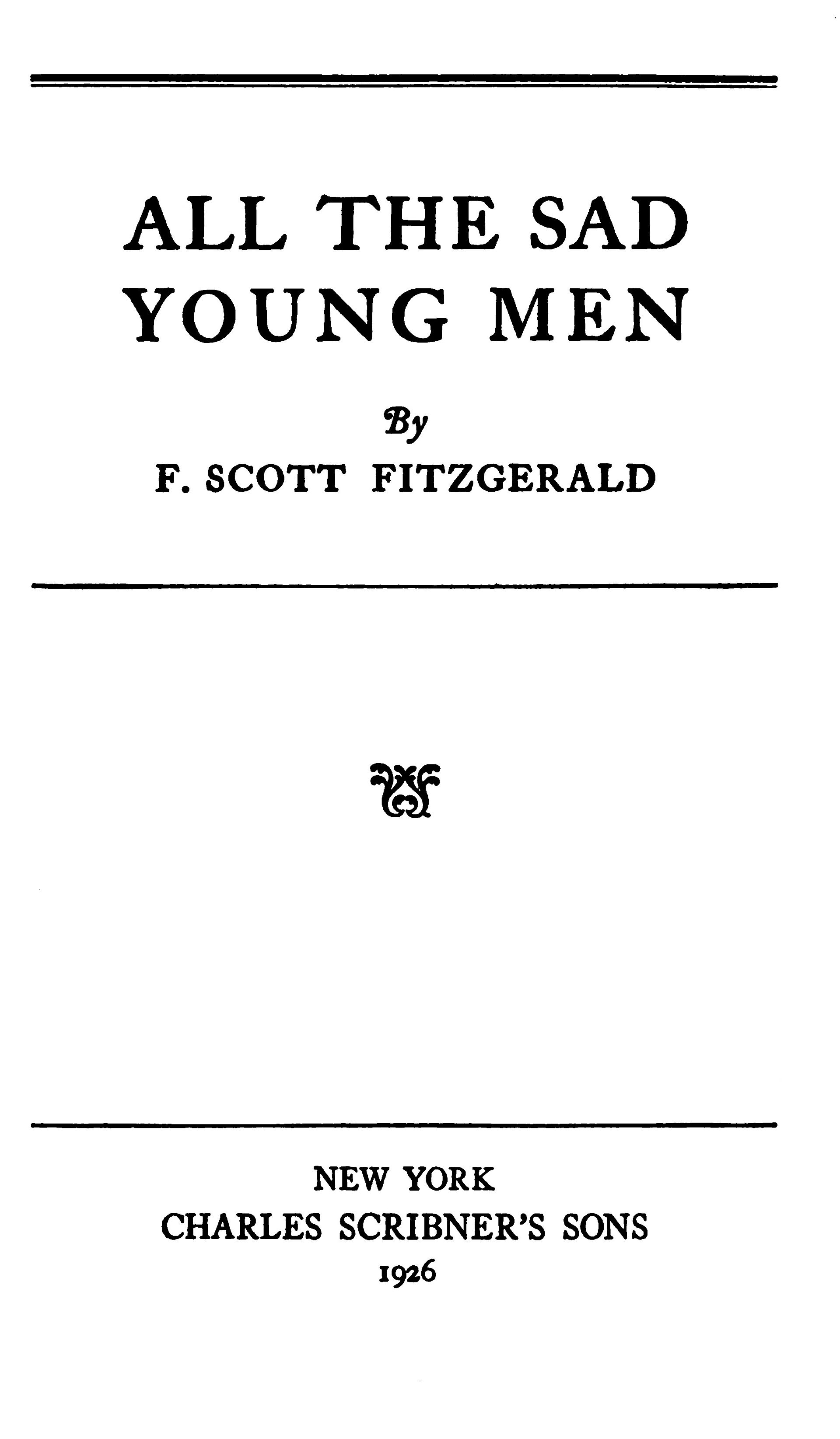The Project Gutenberg eBook of All the Sad Young Men, by F. Scott