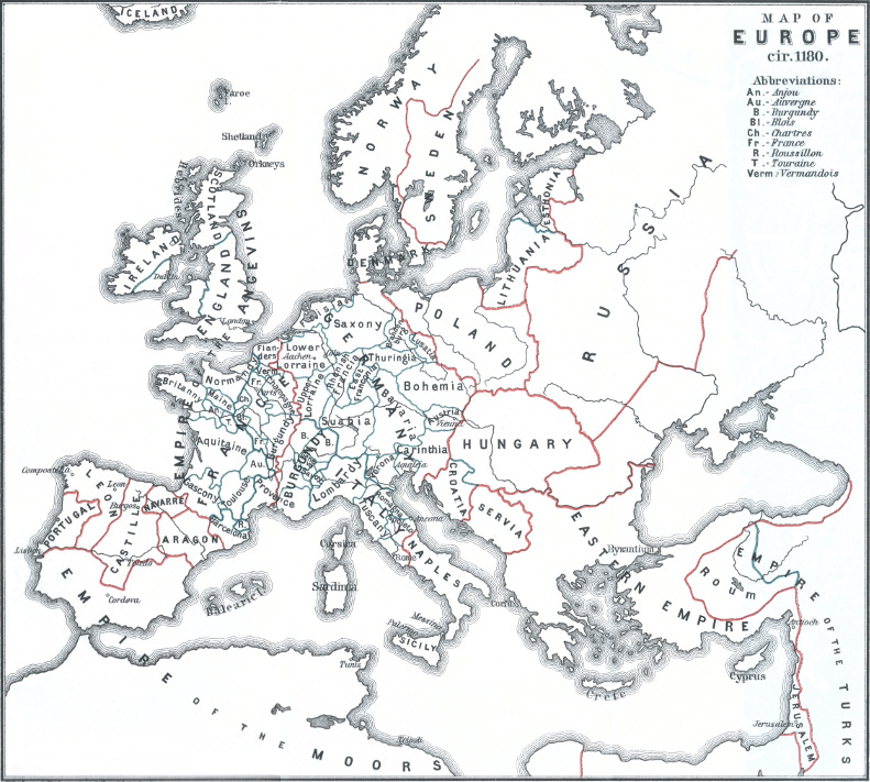 MAP OF EUROPE cir. 1180.