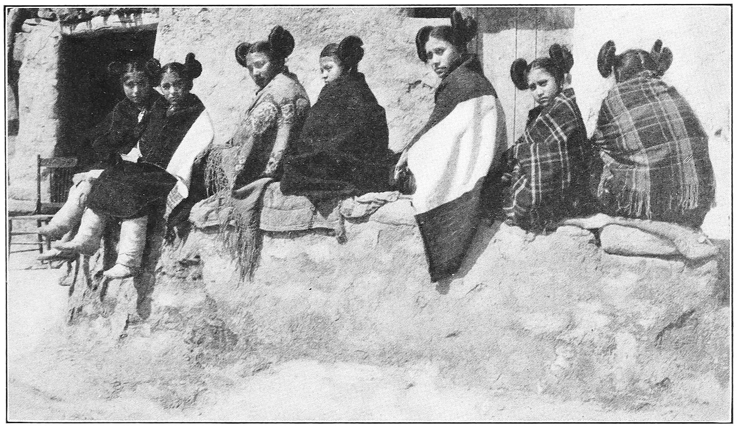 HOPI GIRLS ARRAYED FOR A DANCE