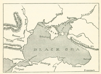 Map of Black Sea and surroundings