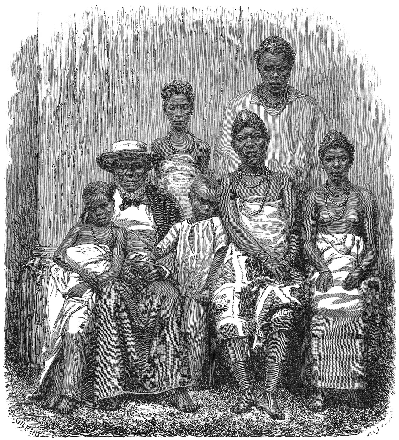 Afrikaansche Negerkoning en zijne familie.