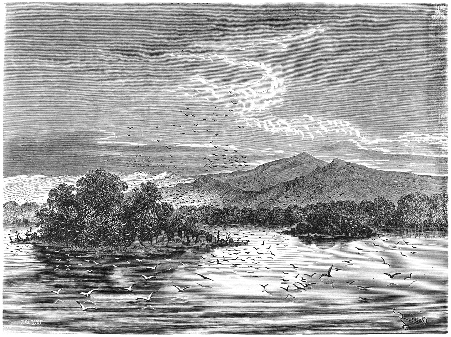 De heilige eilanden van het meer Ionanga.