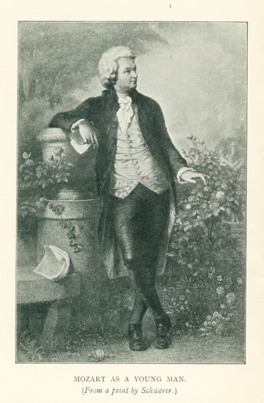 MOZART AS A YOUNG MAN. (<i>From a print by Schwërer.</i>)