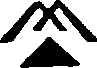 Two overlapping inverted V’s with filled up pointing triangle below