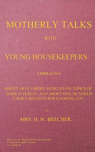 Motherly talks with young housekeepers