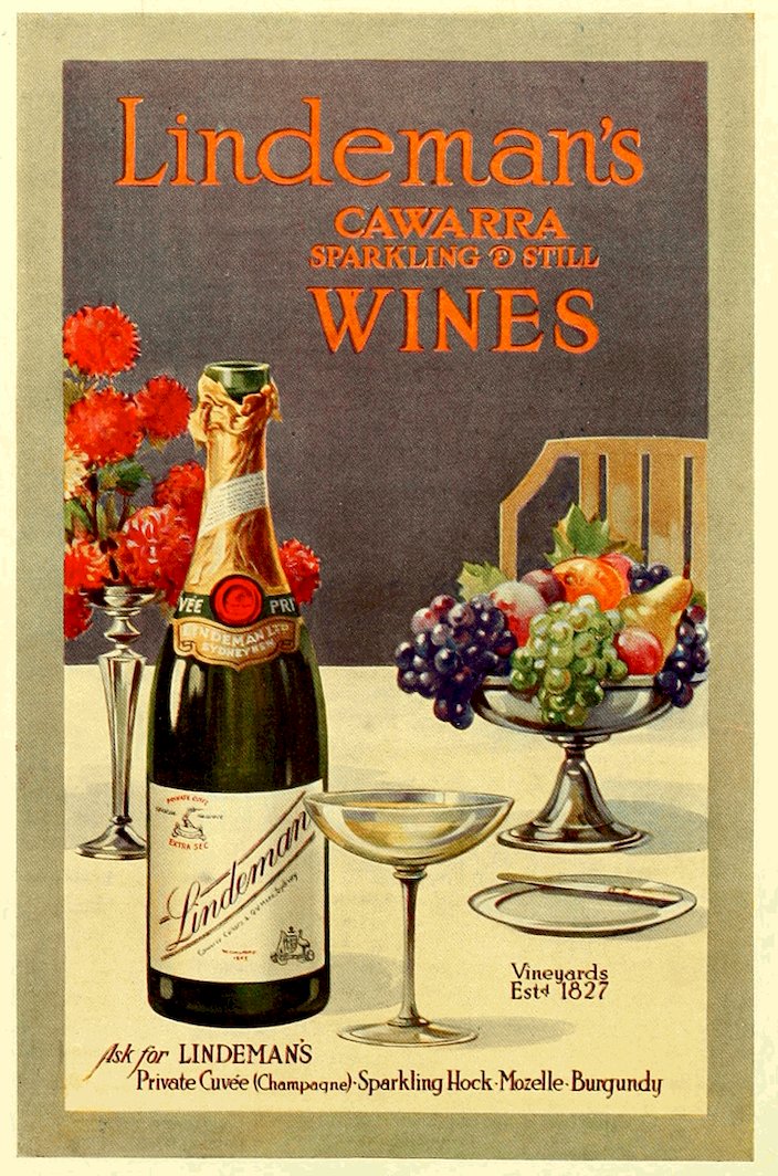 Lindeman’s CAWARRA SPARKLING & STILL WINES Vineyards Estᴰ 1827 _Ask for_ LINDEMAN’S Private Cuvée (Champagne)·Sparkling Hock·Mozelle·Burgundy