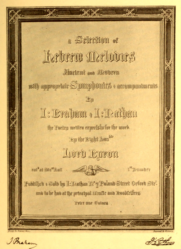  TITLE-PAGE OF THE FIRST EDITION OF BYRON’S HEBREW MELODIES