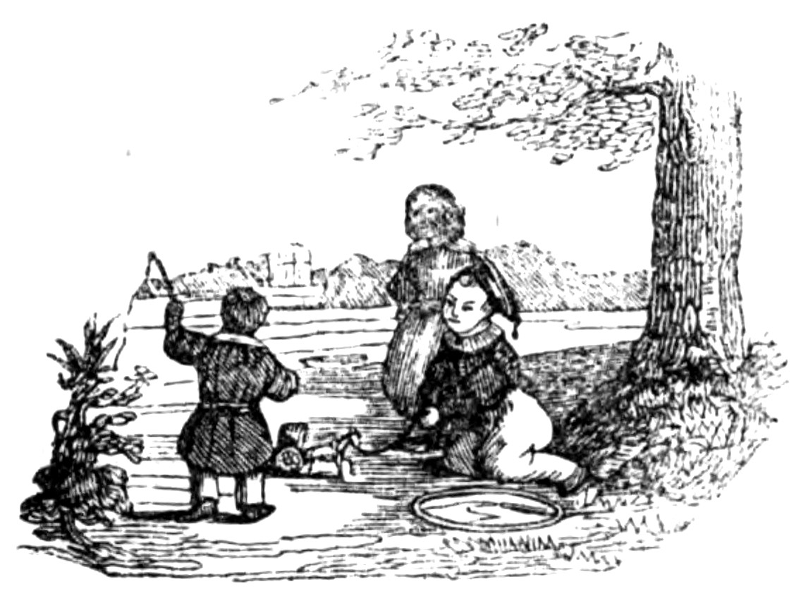 Tres niños y un arbol