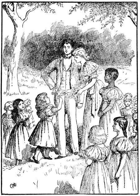 The little children from the Dunraven Home marched around Phronsie and her husband