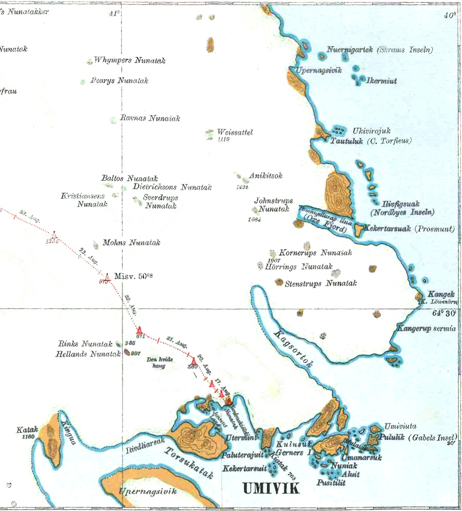 Karte von Umvik mit Umgegend, rechte Hälfte