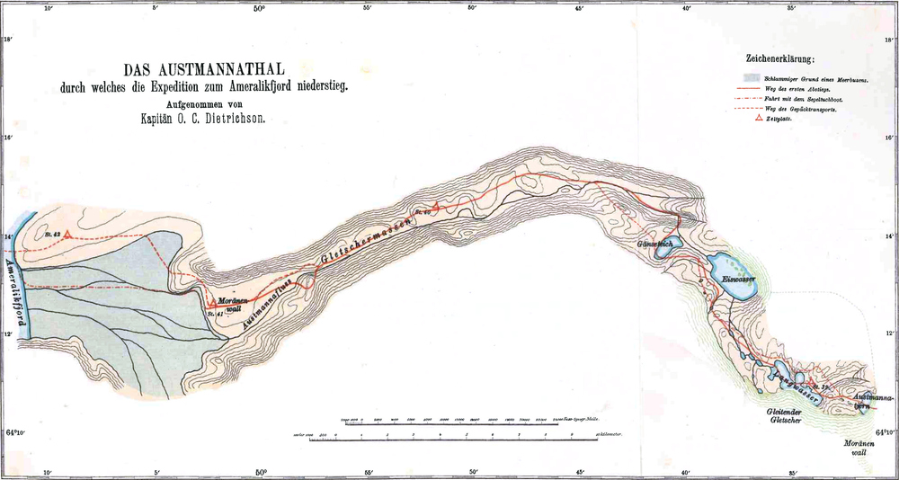Das Austmannsthal, durch   welches die Expedition zum Ameralikfjord niederstieg