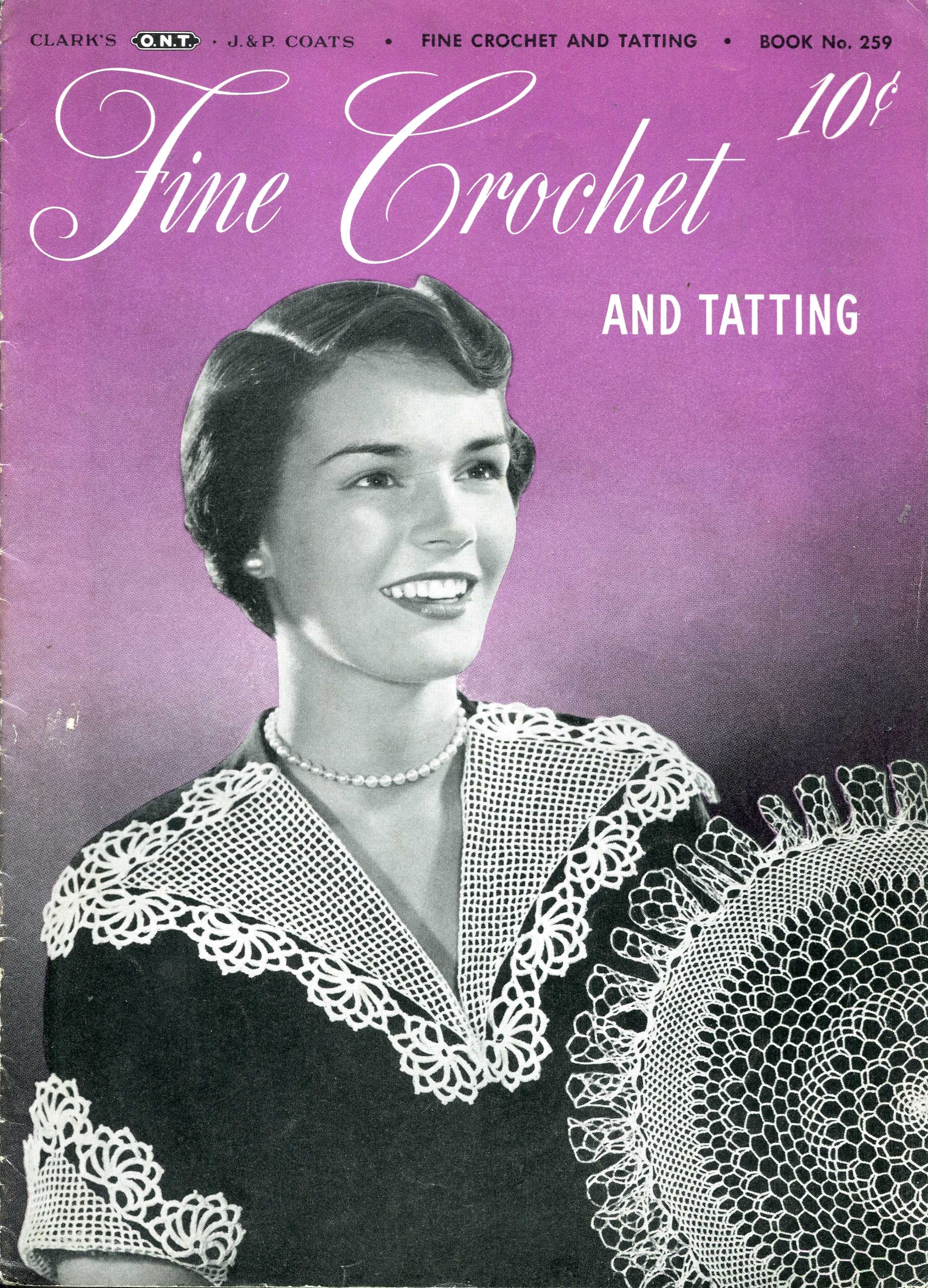 Lady wearing crochet and tatting
